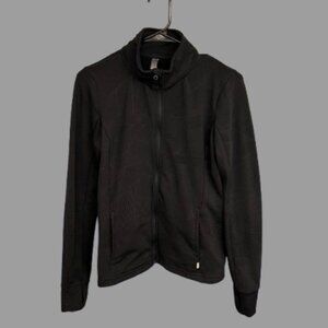 Mondetta Women's Black Full Zip Sweater Jacket with Thumb Holes